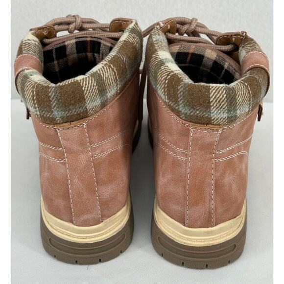 Anjou Femme Pink Casual Winter Hiking Outdoor Chunky Lug Boots 8.5 - Picture 5 of 9